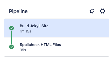 Bitbucket Pipelines - it's a pass A two-step pipeline with both steps passing