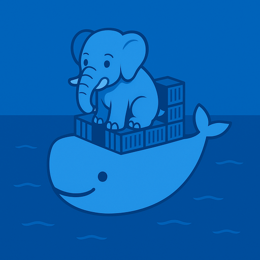 The PostgreSQL elephant riding the Docker whale.  Nothing to see here.