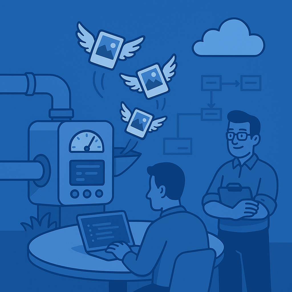 The Pipeline has a machine which is spitting out flying screenshots, which make their way off to another cloud.  Are we in a cloud ourselves? Who knows...